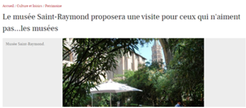 L’article publié dans La dépêche pour convier “ceux qui n’aiment pas les musées”.